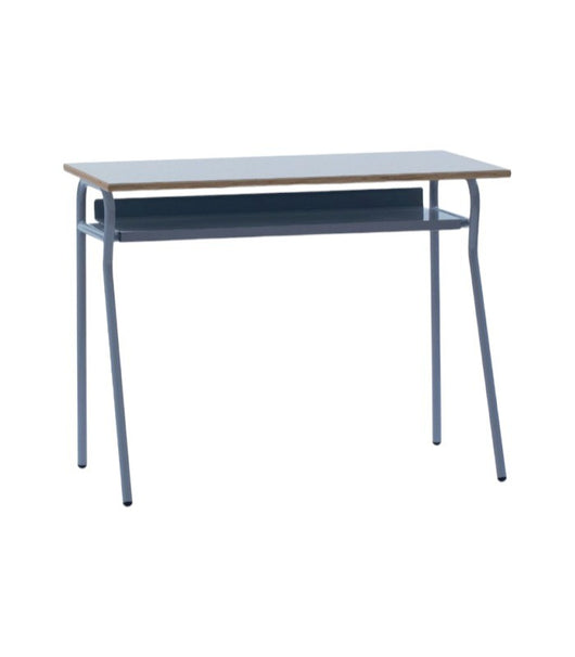 Banco scuola moderno metallo grigio piano melaminico grigio 100x50x76,5 - Mobili 2G