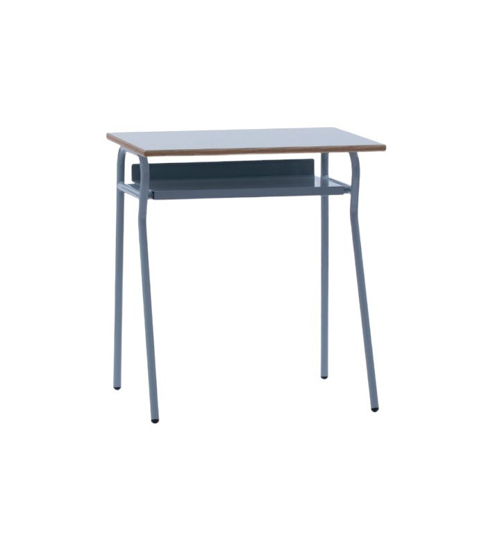 Banco scuola moderno metallo grigio piano melaminico grigio 70x50x76,5 - Mobili 2G