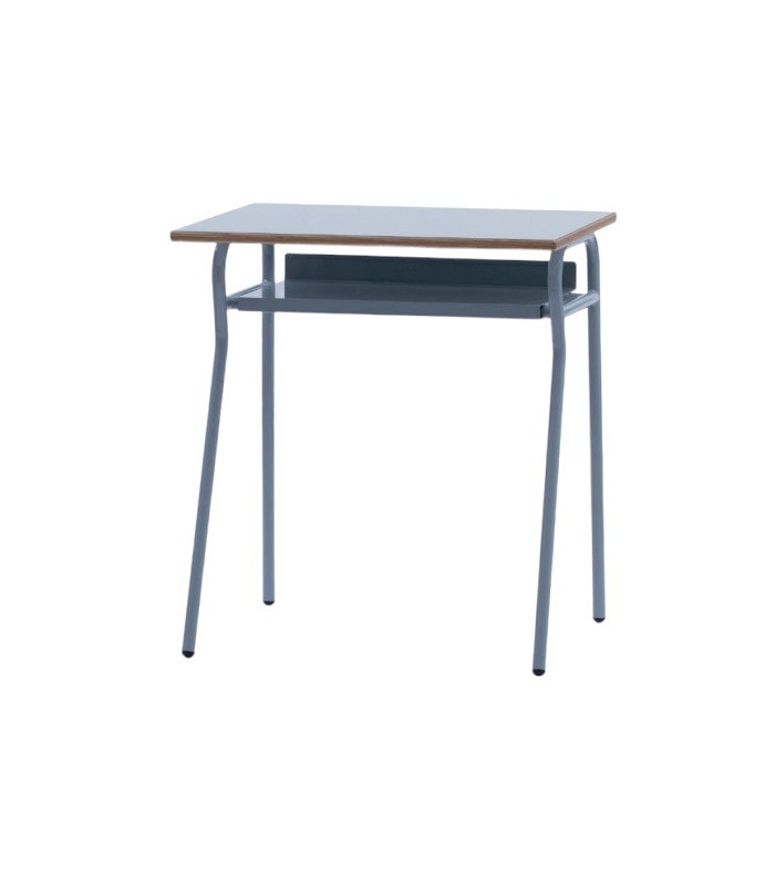 Banco scuola moderno metallo grigio piano melaminico grigio 70x50x76,5 - Mobili 2G