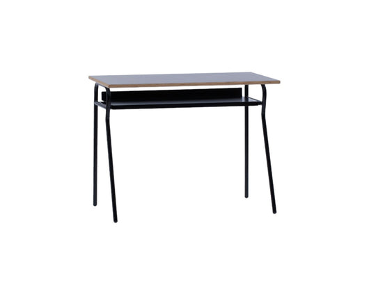 Banco scuola moderno metallo nero piano melaminico nero 100x50x76,5 - Mobili 2G