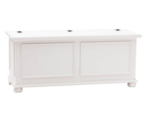 Cassapanca in legno bianco anticato shabby 100x42x50 - Mobili 2G