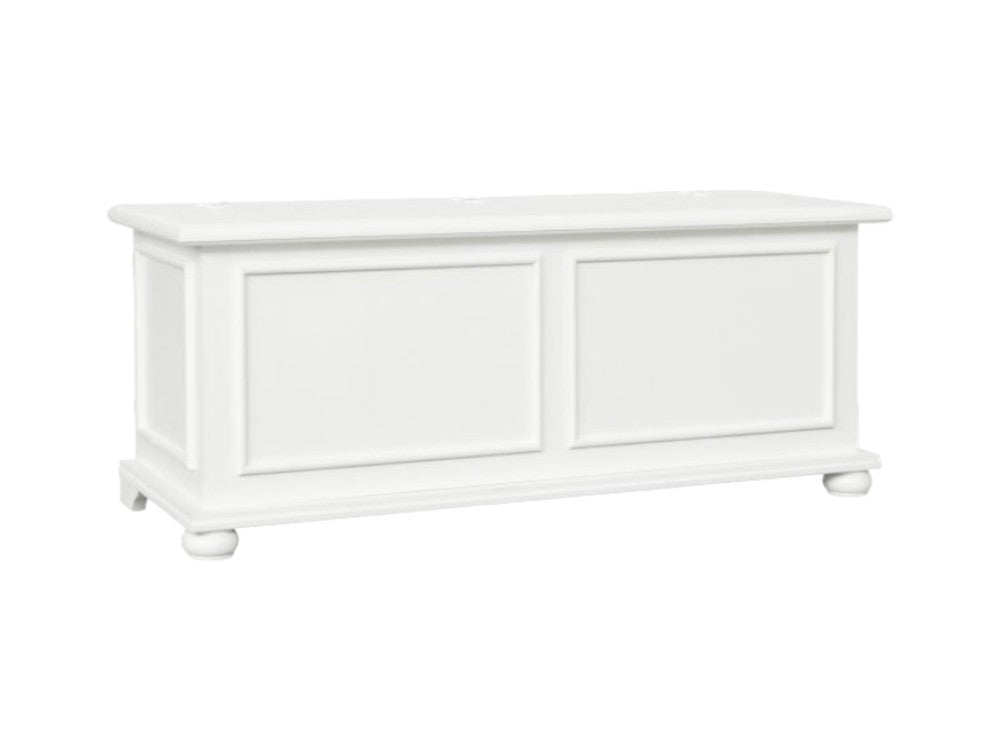 Cassapanca in legno bianco anticato shabby 100x42x50 - Mobili 2G