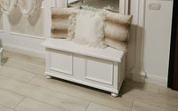 Cassapanca in legno bianco anticato shabby 100x42x50 - Mobili 2G