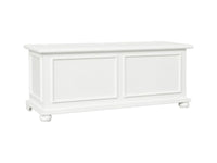 Cassapanca in legno bianco anticato shabby 120x42x50 - Mobili 2G