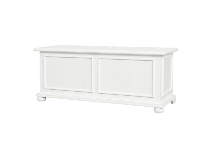 Cassapanca in legno bianco anticato shabby 120x42x50 - Mobili 2G