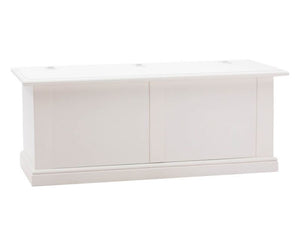 Cassapanca in legno bianco shabby 120x42x50 - Mobili 2G