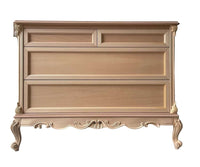 Cassettiera 4 cassetti classica barocco legno grezzo 134x56x102 - Mobili 2G