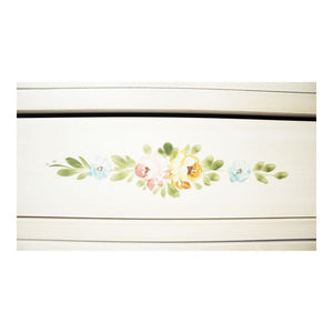 Cassettiera 8 cassetti legno shabby bianco anticato decori 87x40x125 - Mobili 2G