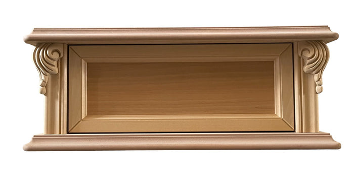 Comodino sospeso 1 cassetto classica barocco legno grezzo 55x34x21 - Mobili 2G