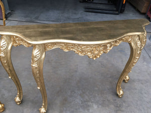 Consolle barocca in foglia oro misura  l.145 x h. 86 x p. 39