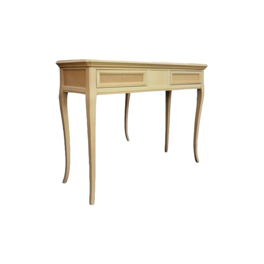 Consolle classica 2 cassetti intarsiata legno grezzo l.110 p.38 h.80 - Mobili 2G