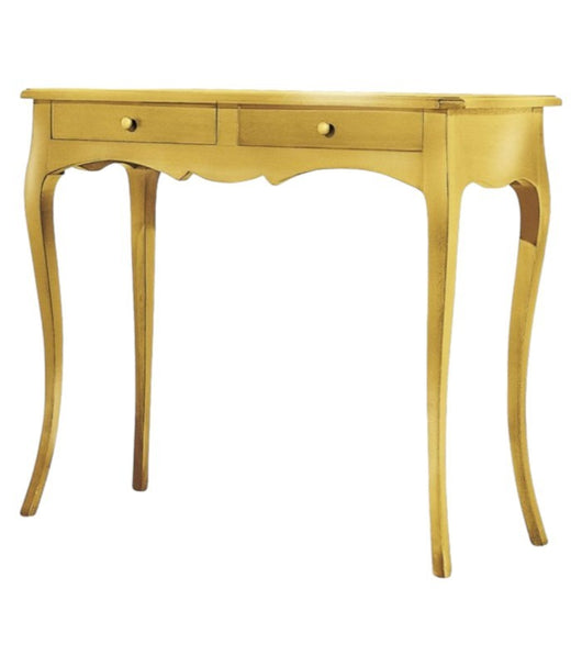 Consolle classica 2 cassetti legno foglia oro 96x41x80 - Mobili 2G