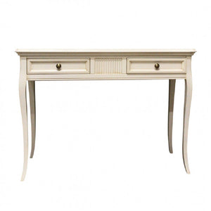 Consolle classica in legno 2 cassetti intarsiata bianco opaco l.110 p.38 h.80 - Mobili 2G