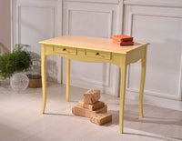 Consolle in legno bicolore giallo e naturale l.101 p.54 h.80