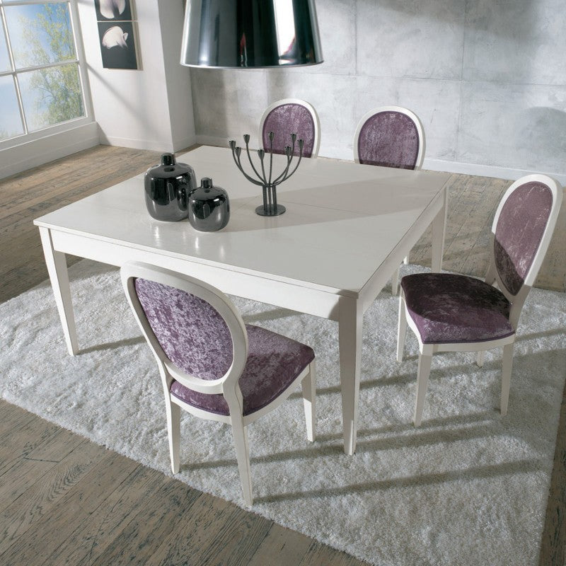 Consolle tavolo moderna allungabile legno bianco shabby 160x55x77 - Mobili 2G