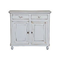 Credenza 2 ante legno shabby bianco consumato 104x43x98 - Mobili 2G