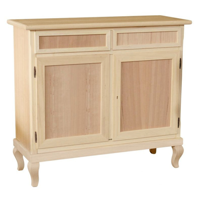 Credenza 2 porte 2 cassetti legno grezzo 105x42x98 - Mobili 2G