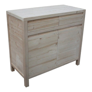 Credenza 2 porte 2 cassetti legno massello di abete grezzo 104x50x95 - Mobili 2G