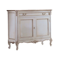 Credenza 2 porte classica legno shabby bianco argento 130x62x107