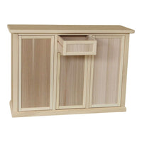 Credenza 3 porte 1 cassetto legno grezzo 120x40x88 - Mobili 2G