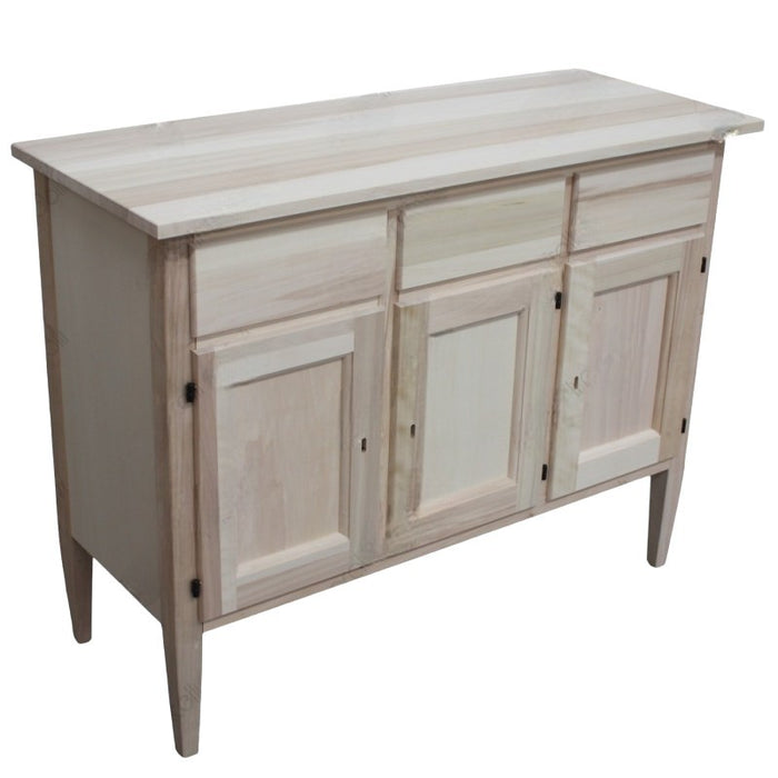 Credenza 3 porte 3 cassetti legno grezzo 105x42x82 - Mobili 2G