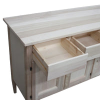 Credenza 3 porte 3 cassetti legno grezzo 105x42x82 - Mobili 2G