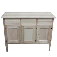 Credenza 3 porte 3 cassetti legno grezzo 105x42x82 - Mobili 2G