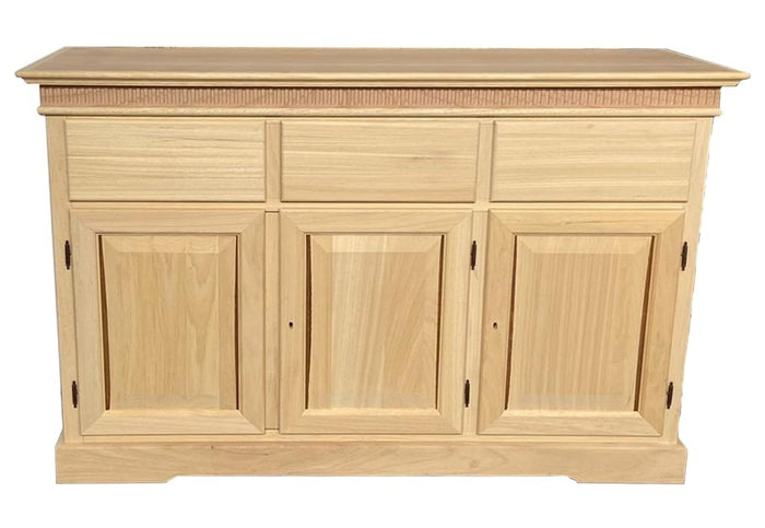 Credenza 3 porte 3 cassetti legno massello grezzo 150x47x96 - Mobili 2G