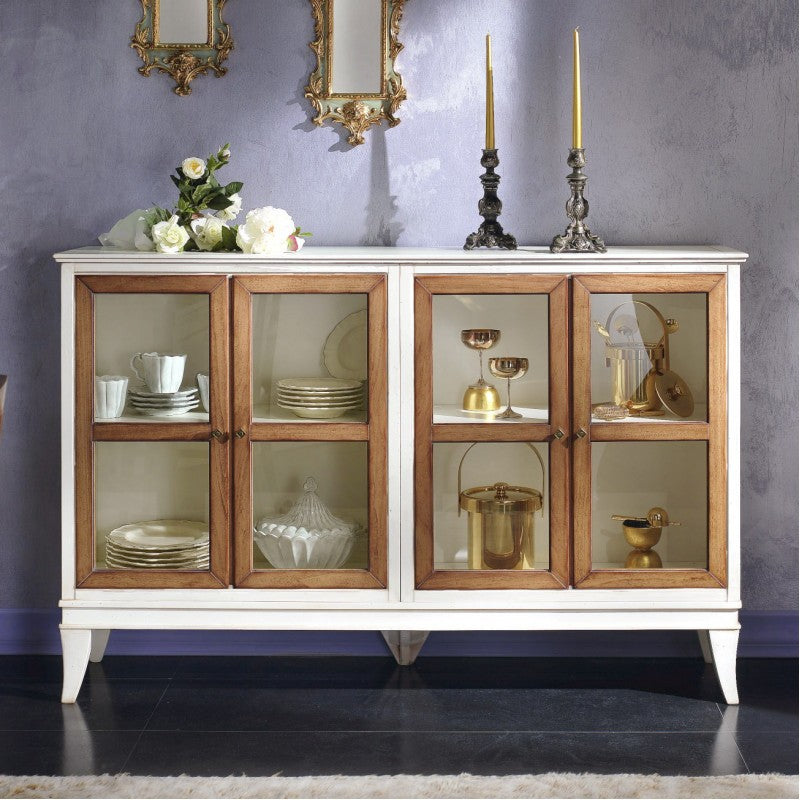 Credenza 4 porte inglesina legno shabby 160x39x104