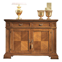 Credenza classica 2 porte 2 cassetti legno  bassano segreto 141x48x101 - Mobili 2G