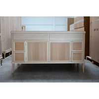 Credenza classica 2 porte 6 cassetti legno grezzo  l.150 p.47 h.86 - Mobili 2G