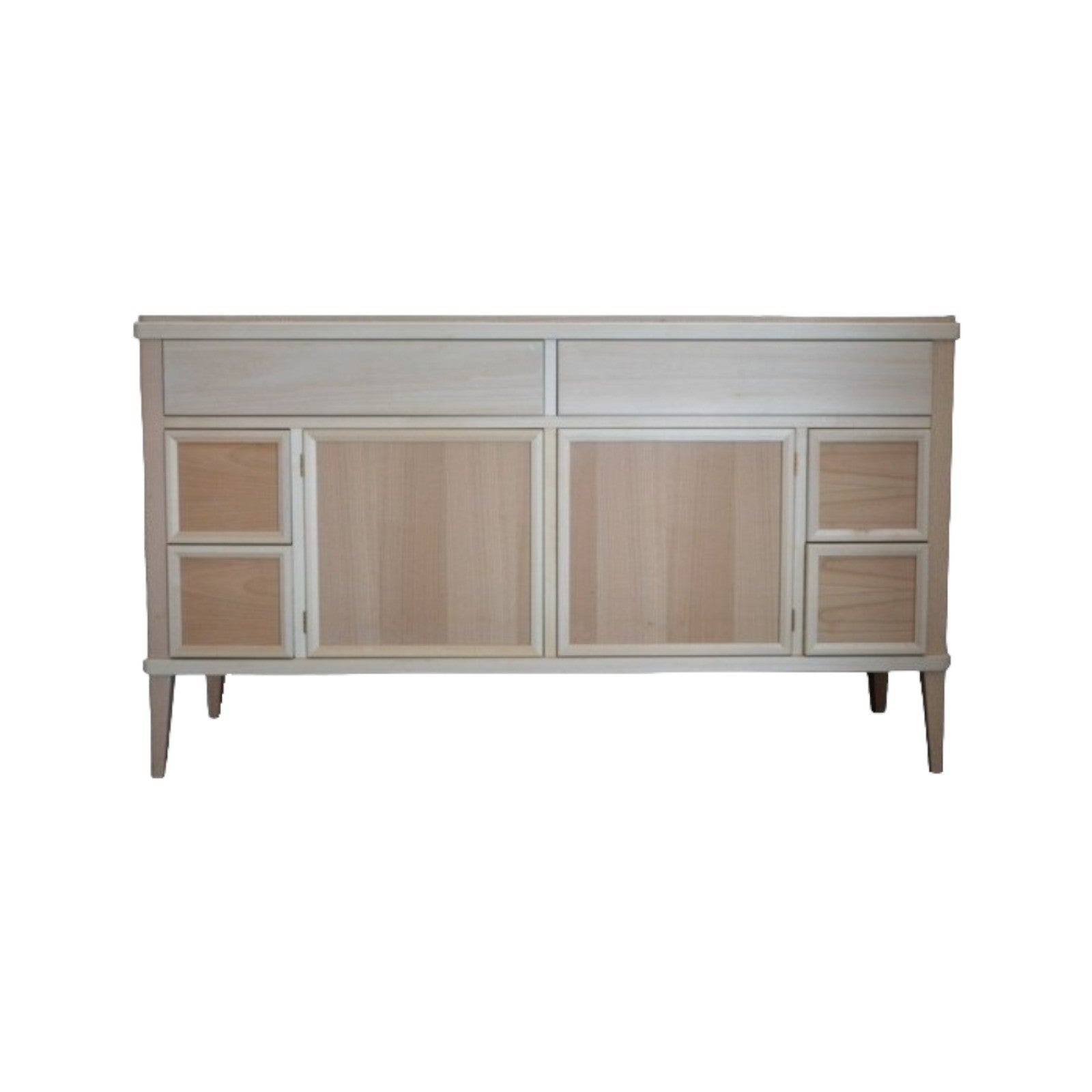 Credenza classica 2 porte 6 cassetti legno grezzo  l.150 p.47 h.86 - Mobili 2G