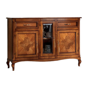 Credenza classica 3 porte 2 cassetti legno bassano 165x49x113