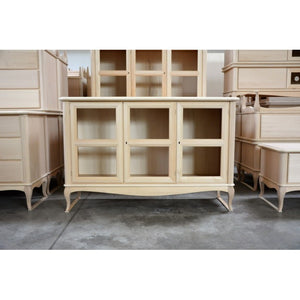 Credenza classica 3 porte in legno grezzo l.141 p.47 h.90 - Mobili 2G