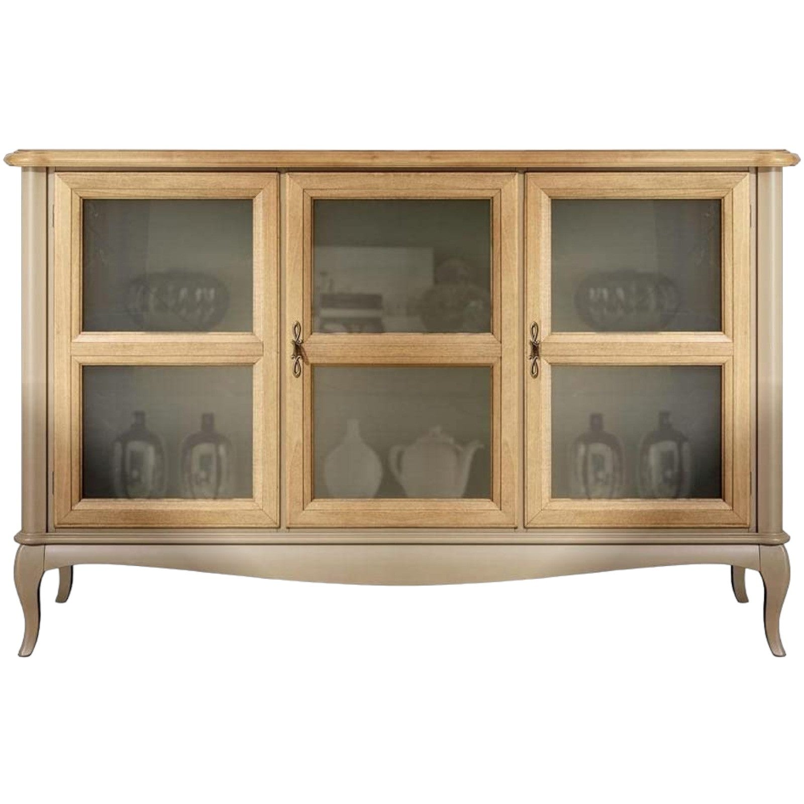 Credenza classica 3 porte in legno grezzo l.141 p.47 h.90 - Mobili 2G