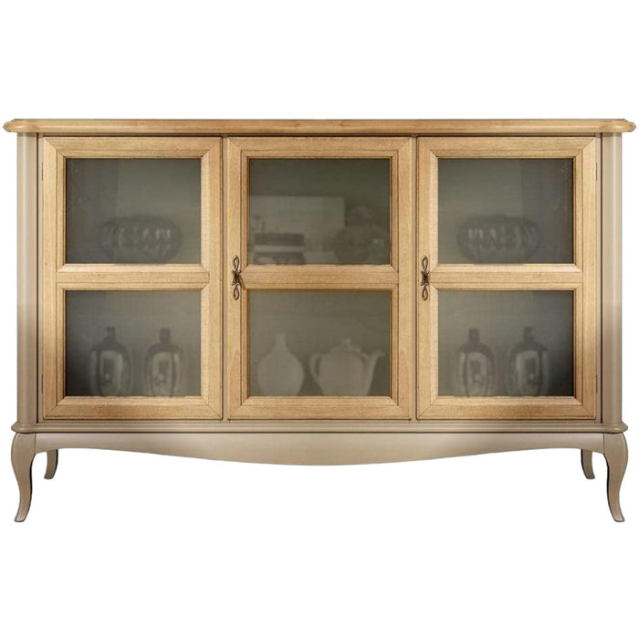 Credenza classica 3 porte in legno grezzo l.141 p.47 h.90 - Mobili 2G