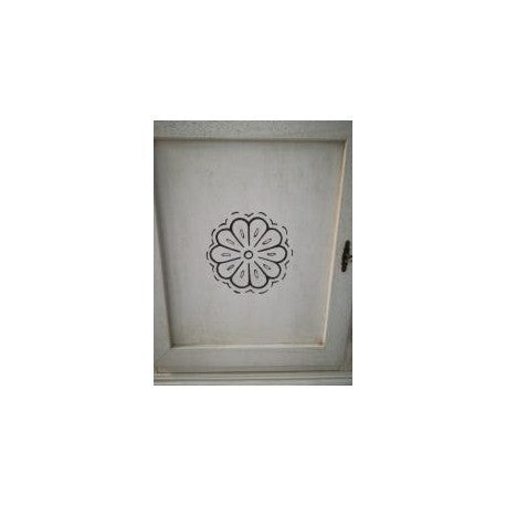 Mobili 2g cristalliera 3 ante legno massello bianco invecchiato 150x43x218