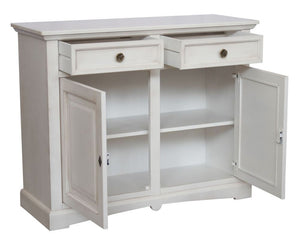 Credenza shabby 2 ante legno bianco anticato 117x46x96 - Mobili 2G