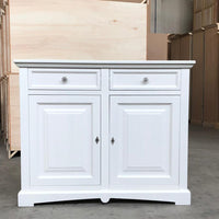 Credenza shabby 2 ante legno bianco opaco 117x46x96 - Mobili 2G