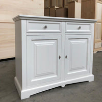 Credenza shabby 2 ante legno bianco opaco 117x46x96 - Mobili 2G