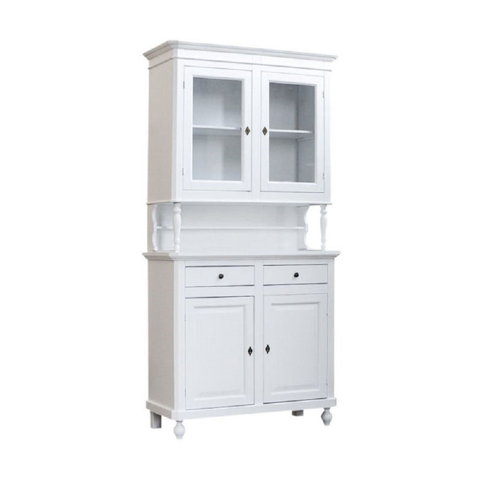  cristalliera arte povera 2 porte in legno shabby bianco 104x43x208