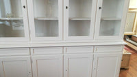 Cristalliera classica 4 porte in legno shabby bianco 205x42x205