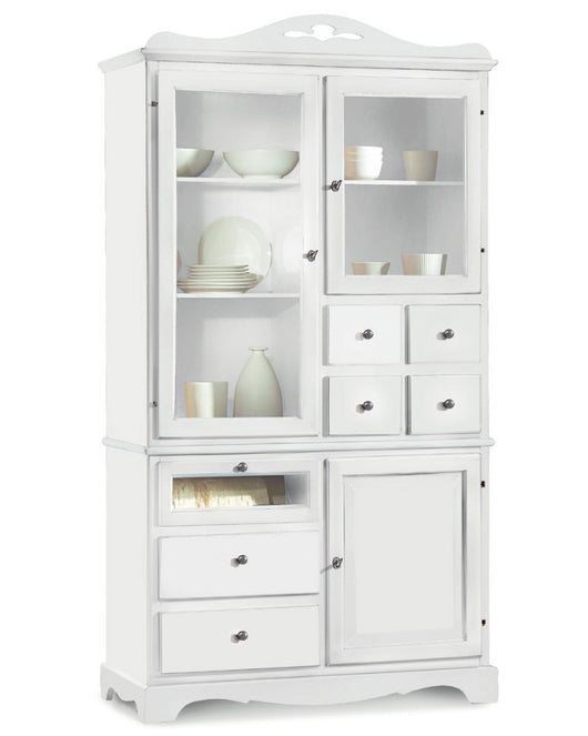 Dispensa 3 ante 7 cassetti laccato bianco opaco 120x52x220