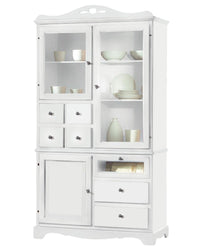 Dispensa 3 ante 7 cassetti laccato bianco opaco 120x52x220