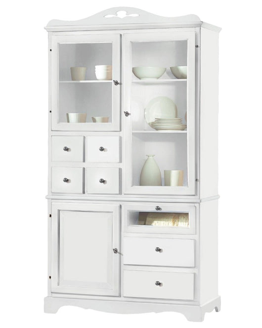 Dispensa 3 ante 7 cassetti laccato bianco opaco 120x52x220