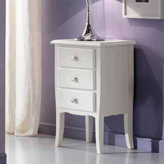 Gruppo 1 cassettiera 2 comodini legno shabby bianco - Mobili 2G