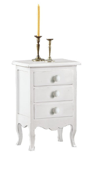 Gruppo 1 cassettiera 2 comodini shabby bianco opaco - Mobili 2G