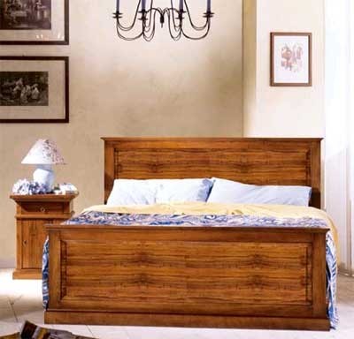 Letto matrimoniale classico legno tinta noce  173x110x209