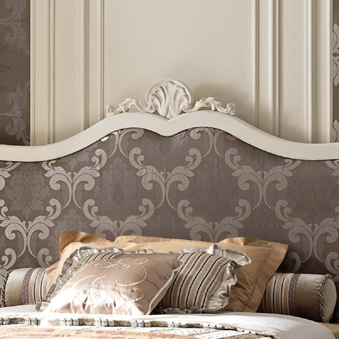 Letto una piazza e mezzo shabby imbottito bianco l.181 p.215 h.149 - Mobili 2G