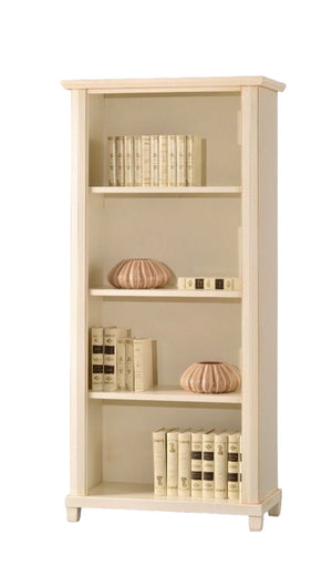 Libreria arte povera legno 4 ripiani avorio 87x40x189